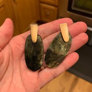 Kendra Scott Statement Earrings Green